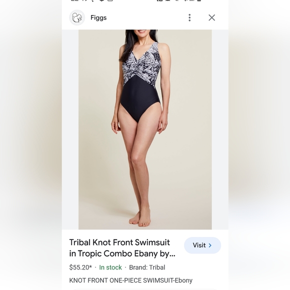 NWT Knot front Tribal Sport 1 piece swimsuit in Tropic Combo Ebany by Lycra - Picture 10 of 13